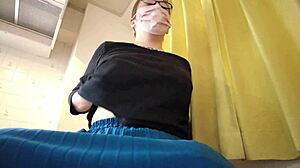 married milf bride fingers her big tits pussy in kitchen—full vid linked!