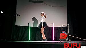 bufu xxx strips in cinema then takes tight anal from big cock