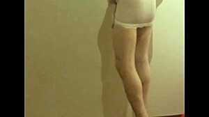 Crossdresser Maria's See-Through White Nylon Pantyhose High Heel Foot Fetish