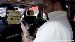 blonde dp threesome bent over in taxi on hidden cam