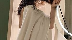 super cute japanese college girl shows off her tiny tits and feet!