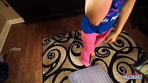 Skinny Brunette Ryann Deepthroats Strokes Swallows Thick Cumshot Load