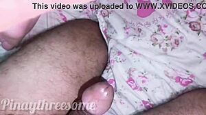 Homemade asian girlfriend moans rough on desk creampie from roommate