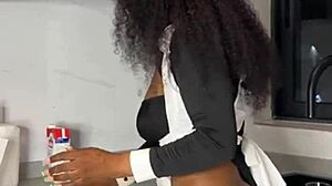 Boss, your ebony maid caught riding cock hard - full squirting vid on xred?