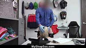 Officer lets innocent Tallie Lorain off after shop spying fuck