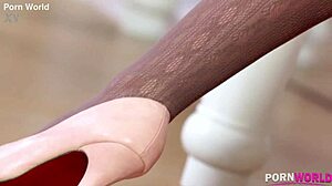 Lesbian bunnies tease snatches with toes and heels