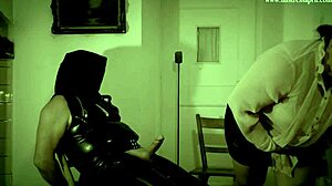 Dominatrix Mistress April Fucks Latex Bound Slave With Electro Toys