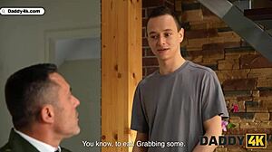 daddy4k skinny son's girlfriend cheats with military daddy's tight pussy