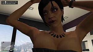 latina brunette in lingerie rips clothes for private lap dance