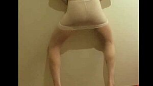 Crossdresser Maria's See-Through White Nylon Pantyhose High Heel Foot Fetish