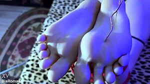 Bound brunette slave soles get tickled in femdom foot domination dream