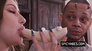 yo busty bella blu takin that meaty bbc in the kitchen 🍑🔥😈