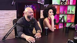 Qween and Iron Biker's sensual cast highlights on sheer red