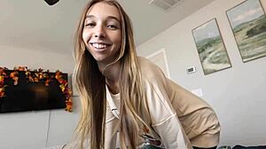 Breezy Bri's tight pussy rides holiday step-sis style