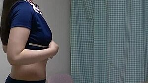 Big Tits Japanese Stewardess Strips Lingerie Uniform For Steamy Shower