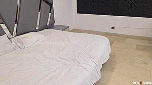 boss's stepdaughter bent over fucked doggystyle cowgirl behind his back