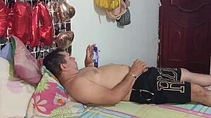 stepmom catches me jerking ends up fisting my cock wildly