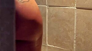 colombian girlfriend caught bathing moans from big cock fuck