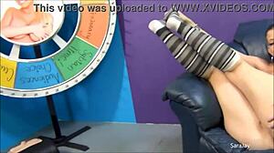 Sara Jay's big clit pussy rides porno dan's monster cock cowgirl squirting