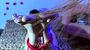 Bound brunette slave soles get tickled in femdom foot domination dream