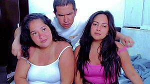 Stepfather Watches Stepsisters' Big Latina Tits Party Turn Into Wild Fuck Fest