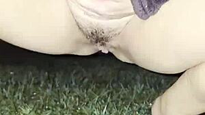 ever seen a hairy wife squirt her wet pussy outside on a cold night?