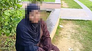 muslim hijab girl fucked hard for cash by porn maker outdoors