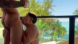 squirtin gaucha big ass fucked bareback by thug on beach balcony
