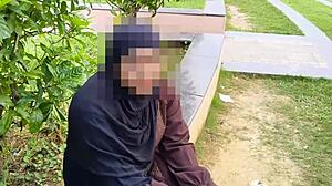 muslim hijab girl fucked hard for cash by porn maker outdoors