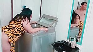 stepmom's washer broke so i fixed it then fucked her wet pussy hard