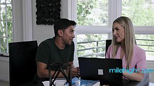 Blonde Milf Tutor Rides College Student's Cock After Seductive Lessons