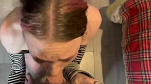 Petite Goth Rokky Horror Soaks Panties Then Deepthroats Cock