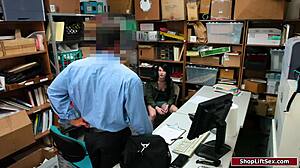 hot amateur shoplifter hairy pussy banged deepthroat by horny police officer