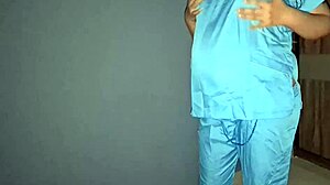 nurse mexicana knocked up still horny post shift wants cum fillup from patients