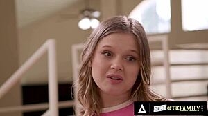 Stepbrother face-fucks squirting teen Coco Lovelock in hardcore family roleplay