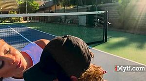 Naked latina stepmom plays tennis then fucks in bedroom