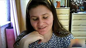 girl next door brunette in skirt socks ends web chat with hot homemade solo pussy masturbation closeup