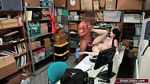 hot amateur shoplifter hairy pussy banged deepthroat by horny police officer