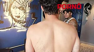 Brazilian Iara Surprises Husband in Bathtub with Tanned Big Tits