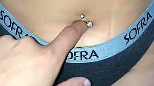 i cant stop fingering this sexy latina's cute little belly button close up
