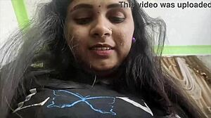 indian couple sharing sweet kisses before homemade fucking
