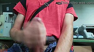 masturbating hard at my desk this time naked and skinny!