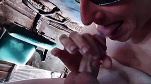 Flextle self-sucks during homemade POV workout flex!