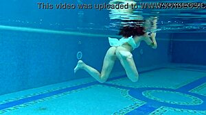Lizi Vogue swims underwater flashing tight pussy small tits!