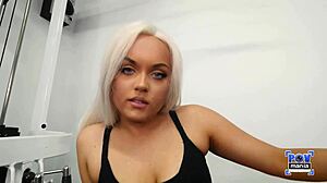 Buff barbie blonde pawg river fox gym drilled by huge cock pov
