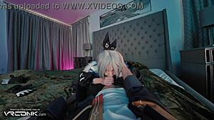 VR Asian Silver Wolf Cosplay Deepthroats Monster Cock Doggystyle Fuck