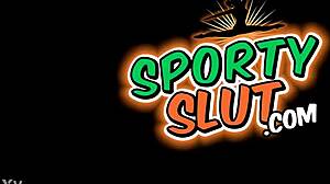 whoa check this blonde's cameltoe ass in tight gym spandex shorts!