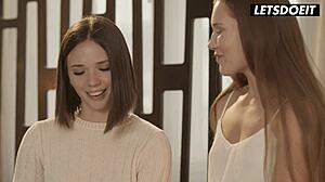 Mary rock and eve sweet finger deep wet pussies kissing sensually girl on girl