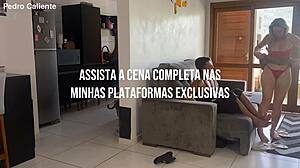 casada safada sneaks wild milf creampie fucking flashing big tits while hiding from husband in cuckold quickie