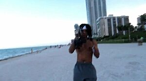 18yo asian violet rae and latina sarah lace in miami airbnb interracial threesome bts with toticos cash shoot